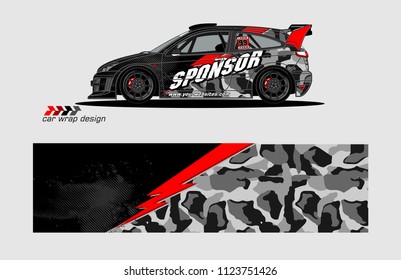 rally car livery Graphic vector. design of  abstract racing background for vehicle vinyl wrap 