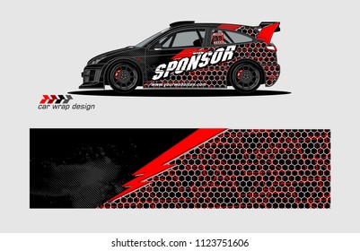 rally car livery Graphic vector. design of  abstract racing background for vehicle vinyl wrap 