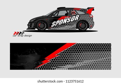 rally car livery Graphic vector. design of  abstract racing background for vehicle vinyl wrap 