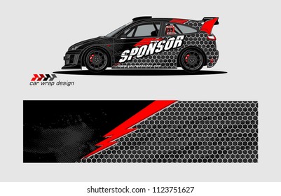 rally car livery Graphic vector. design of  abstract racing background for vehicle vinyl wrap 