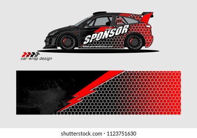 rally car livery Graphic vector. design of  abstract racing background for vehicle vinyl wrap 