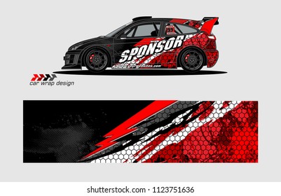 rally car livery Graphic vector. design of  abstract racing background for vehicle vinyl wrap 