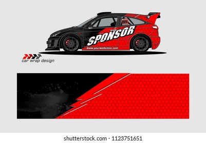 rally car livery Graphic vector. design of  abstract racing background for vehicle vinyl wrap 