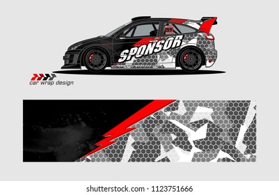 rally car livery Graphic vector. design of  abstract racing background for vehicle vinyl wrap 