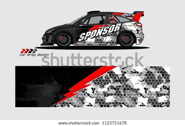 rally car livery Graphic vector.\
design of  abstract racing background for vehicle vinyl wrap\
