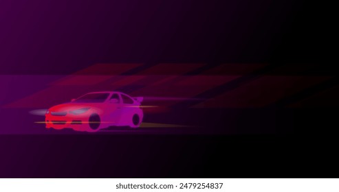 rally car on speed background 