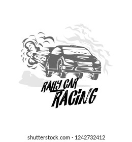 Rally car racing vector, Rally car logo vector
