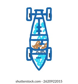 rally car top view doodle icon sketch vector. rally car top view sign. isolated symbol illustration