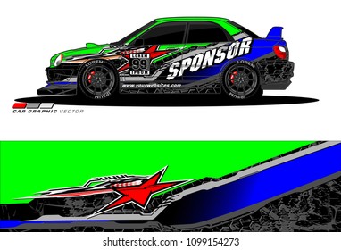Rally car vector Livery. abstract lines for vehicle wrap designs