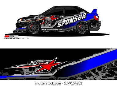 Rally car vector Livery. abstract lines for vehicle wrap designs
