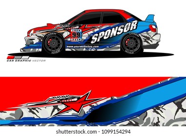 Rally car vector Livery. abstract lines for vehicle wrap designs