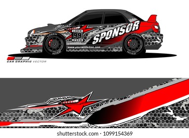 Rally car vector Livery. abstract lines for vehicle wrap designs