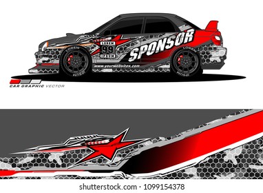 Rally car vector Livery. abstract lines for vehicle wrap designs