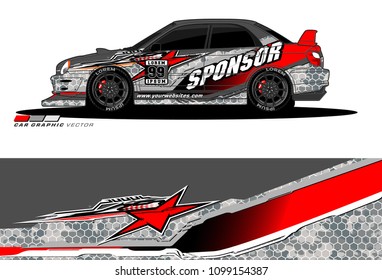 Rally car vector Livery. abstract lines for vehicle wrap designs