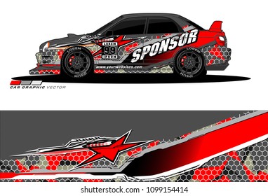 Rally car vector Livery. abstract lines for vehicle wrap designs