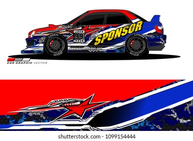 Rally car vector Livery. abstract lines for vehicle wrap designs