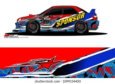 Rally car vector Livery. abstract lines for vehicle wrap designs