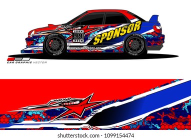 Rally car vector Livery. abstract lines for vehicle wrap designs