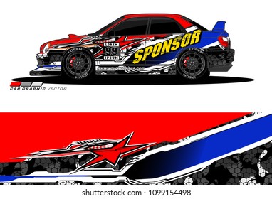 Rally car vector Livery. abstract lines for vehicle wrap designs