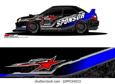 Rally car vector Livery. abstract lines for vehicle wrap designs