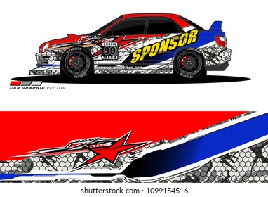 Rally car vector Livery. abstract lines for vehicle wrap designs