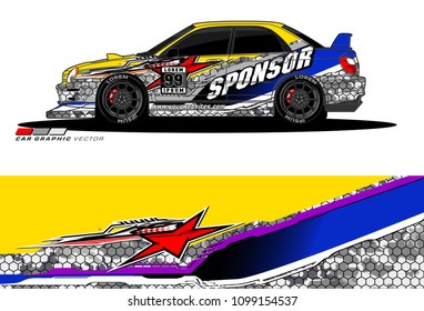 Rally car vector Livery. abstract lines for vehicle wrap designs