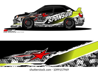 Rally car vector Livery. abstract lines for vehicle wrap designs