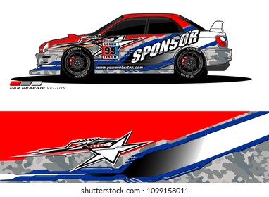 Rally car vector Livery. abstract lines for vehicle wrap designs