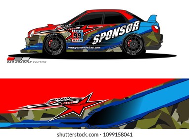 Rally car vector Livery. abstract lines for vehicle wrap designs