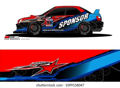 Rally car vector Livery. abstract lines for vehicle wrap designs