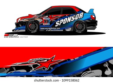 Rally car vector Livery. abstract lines for vehicle wrap designs