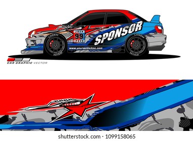 Rally car vector Livery. abstract lines for vehicle wrap designs