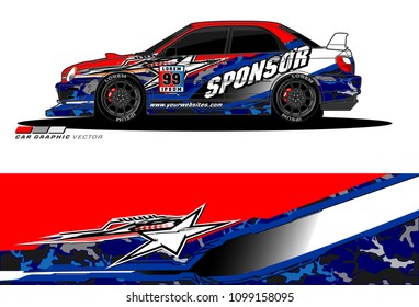 Rally car vector Livery. abstract lines for vehicle wrap designs