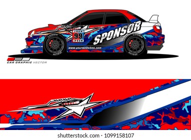 Rally car vector Livery. abstract lines for vehicle wrap designs