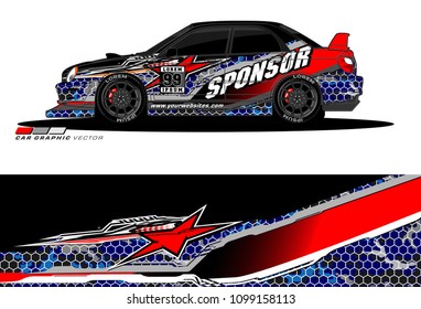Rally car vector Livery. abstract lines for vehicle wrap designs
