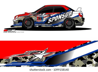Rally car vector Livery. abstract lines for vehicle wrap designs