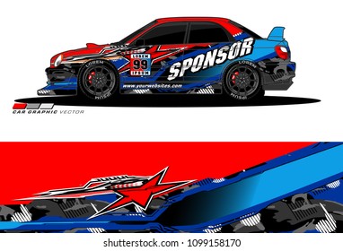 Rally car vector Livery. abstract lines for vehicle wrap designs
