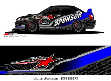 Rally car vector Livery. abstract lines for vehicle wrap designs