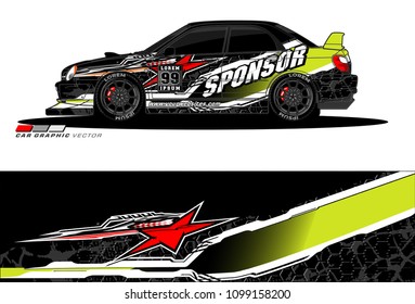 Rally car vector Livery. abstract lines for vehicle wrap designs