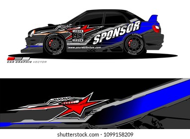 Rally car vector Livery. abstract lines for vehicle wrap designs