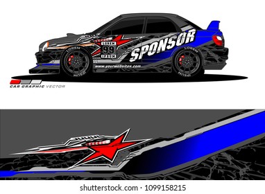 Rally car vector Livery. abstract lines for vehicle wrap designs