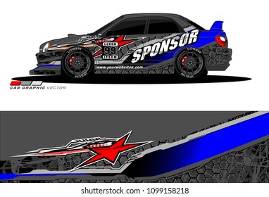 Rally car vector Livery. abstract lines for vehicle wrap designs