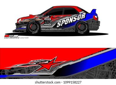 Rally car vector Livery. abstract lines for vehicle wrap designs