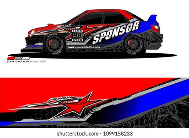 Rally car vector Livery. abstract lines for vehicle wrap designs