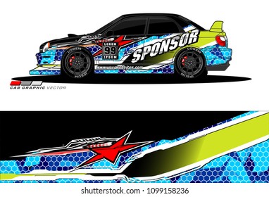 Rally car vector Livery. abstract lines for vehicle wrap designs