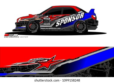 Rally car vector Livery. abstract lines for vehicle wrap designs