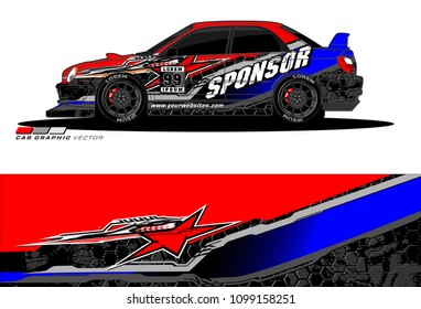 Rally car vector Livery. abstract lines for vehicle wrap designs
