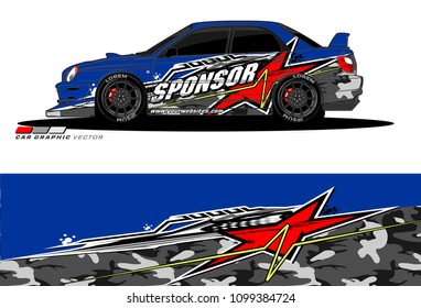Rally car vector Livery. abstract lines for vehicle wrap designs