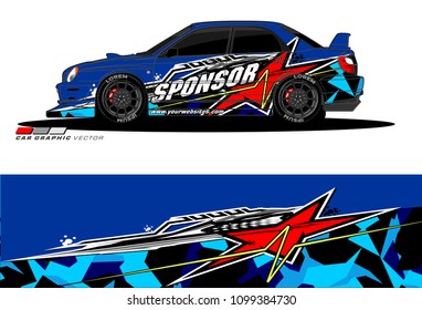 Rally car vector Livery. abstract lines for vehicle wrap designs