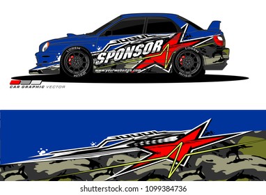 Rally car vector Livery. abstract lines for vehicle wrap designs